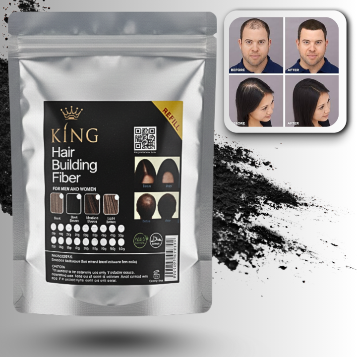 King Hair Building Fibers Dark Brown Refill 100 Gram Refill - Refill Your Existing King Fiber Bottle - King Hair Filler Fibers - Toppik alternative- Concealer by Caboki Hair Fibers, King Refill Pack