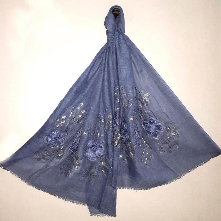 Women Hand Embroidered Scarf Wrap Shawl