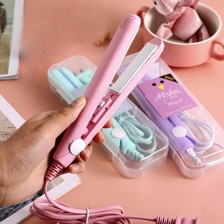 Pack of 2 Travel Mini Hair Flat Iron Ceramic Plate Hair Straightener & Straightener For Girls | Home Assistant