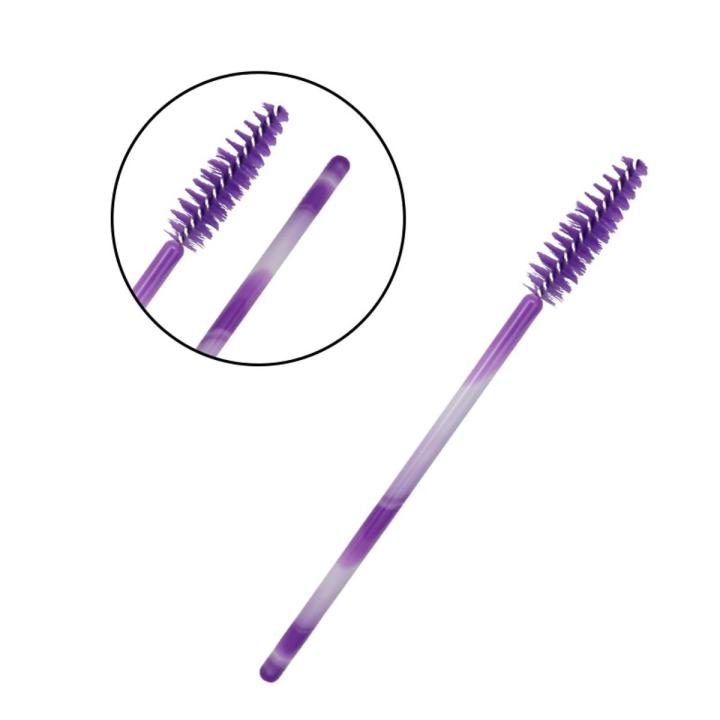 purple-50 pcs/set Eyebrow Mascara Wand Eyelash Spoolie Brushes Mix Disposable Lash Wands Eyelash Extension Brush Makeup Tools