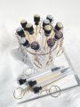 Gold Reusable Eyelash Brush Tube Keychain Plastic Lash Spoolie Container Glitter Cils Mascara Wands Keyring. 