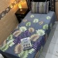 Single BedSheet 3D-Crystal Cotton Printed Bed Sheet Set -Multicolored. 