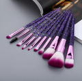 TYMO 10pcs Glitter Makeup Brushes Set Diamond Crystal Handle Blending Foundation Powder Eyeshadow Eyebrow Brush Beauty Make Up Tools. 
