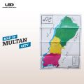 Multan District Map in Urdu | HD Picture printed on 115 grams Matte Paper 30*40 inches. 