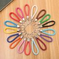 PU Leather Braided Woven Rope Keychain DIY Bag Pendant Key Chain Men Women Key Holder Car Keyring Gifts Key Ring. 