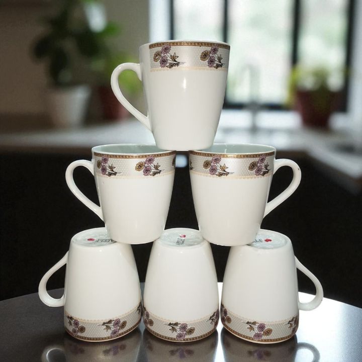 cups for tea pack of 6, Cups for Tea, Cusp 6 Pcs Set, Cup, Cups, Mugs, Mugs for Coffee, Tea Set, Tea Cup, Tea Cups Set of 6, Ceramic Mug, Ceramic Cups | Stylish Cups and Mugs for Coffee & Tea | Durable Ceramic Cup Set for Home, Kitchen & Gifting (200ml)