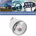 52mm Fuel Level Gauge 0-190Ohm Switchable 240-33Ohm Fuel Oil Level Meter Waterproof Boat Car Gauges with Alarm White. 