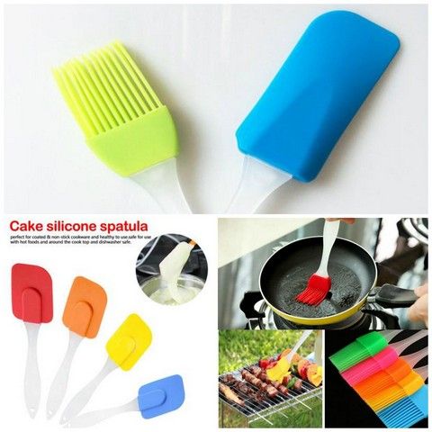 Spatula and Pastry Brush Set, Oil Brush for Cooking Silicon,Silicon Brush for Kitchen