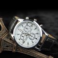 Male Business Watch Quartz Watch PU Men's Watch Luminous Wristwatch. 