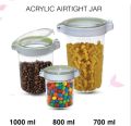Air Tight Plastic Jar Canister Food Storage Containers for Home Kitchen Tea, Herbs, Sugar, Salt, Coffee, Flour, Herbs, Grains Non-toxic, BPA free Storage Containers. 