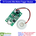 Mist Maker Atomizing Fogger Ceramic Disc | 5V 2W Nebulizer Plate 110kHz, 5µm 740 Holes | Humidifier & Aroma Diffuser Replacement Module, Green PCB, 8cm Wire by Electrica. 