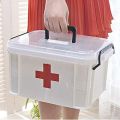 First Aid Kit Emergency Kit Box, 2-Layer Child First Aid Box Plastic Large Medical Storage Box,. 