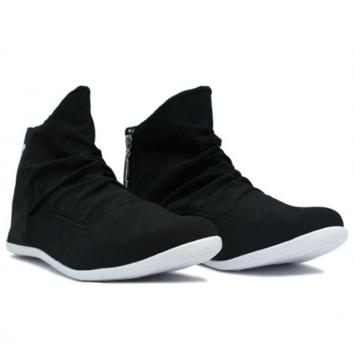 Black Zipper Sneakers For Men