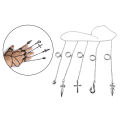 Alloy Kurapika 5 Ring Chains Bracelet Jewelry Rings Cosplay Party Silver. 