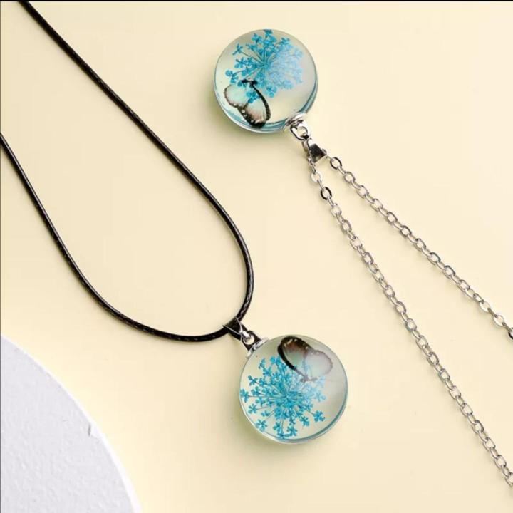 handmade butterfly necklace with resin handmade jewelry