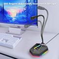 Smalody USB Microphone PC Computer Floor standing Microphone, Plug and Play, Gaming Microphone with RGB Lighting, High Definition Audio for Skype, Games, YouTube, Voice Recordings, Compatible with Any Computer Laptop Desktop Mac PS4, Play & Plug black. 