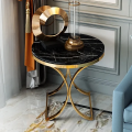 Handmade X-Base Stainless Steel Round End Table - Versatile Round Pedestal Side Table, Perfect Center Table for Living Room, Sofa Side Table - Ideal Serving, Accent, and Wooden Nesting End Table. 