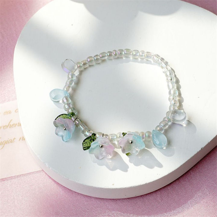 Popular Women Flower Bead Bracelet Female INS Temperament All Match Flower Bracelet Girl Bracelet Jewelry Gift New