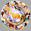 50 Bantam Cute Cartoon Animal Pony Doodle Waterproof Decorative Computer Phone Case Handbook Stickers. 