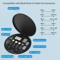 Multi-Functional Compact Cable Card, Portable Storage Box with USB A/Type C/Micro USB/Light USB Adapter Kit, PD 60W Charging and Data Transfer Cable Kit, Sim Card Tray Eject Tool and Slots - Black. 