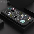 Hontinga for Samsung Galaxy A52 5G Case NASA Earth Planet Astronaut Phone Case Square Edge Pattern Liquid Silicone Cases Full Cover Camera Case. 