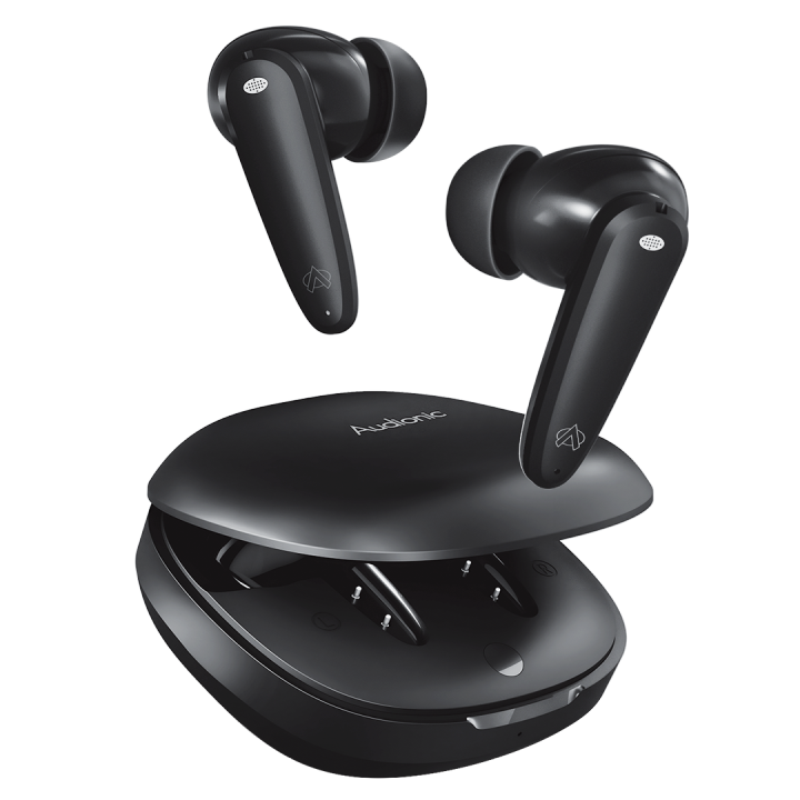Audionic Airbud 725 Pro Quad Mic, ENC Wireless Earbuds, Gaming mode Low Latency TWS Earbud With 30 Hours Playtime, IPX4 Water Proof Wireless Earphones With Voice Assistance Bluetooth Ear buds And Headphones