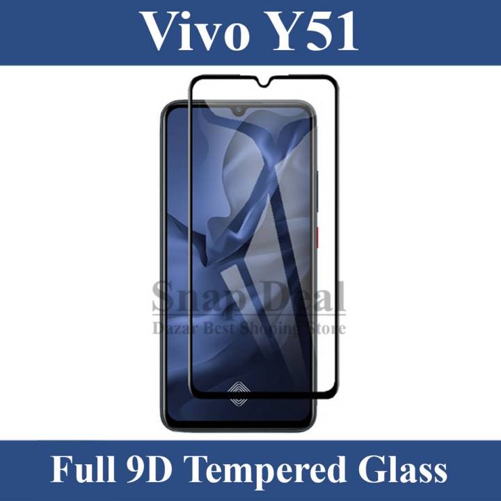 Vivo Y51 Full Black 9D/5D/10D/11D/6D Tempered Glass Screen Protector Edge to Edge Full Glue Premium Quality Film For Vivo Y51