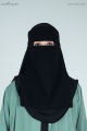 Premium Quality Arabian Niqab - Black, Double Layer Chiffon Fabric, Women’s Face Veil. 