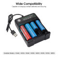 Doomhot Battery Charger USB 18650 Lithium Fast Charger Rechargeable 4.2V 18650 Single Slot / Four Slot Independent Charging Battery Charger Smart Intelligent Battery Charger. 