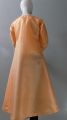 SubRung- Stylish Peach Maxi In Katan Silk With Mirror Work 4 Young Girls Age Between 6-14 Years Maximum- Sizes Given In Chart. 