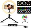 MJ26  RGB LED Ring Light  26cm 10-inch multicolor off white light with Phone Clip wall Phone Video Beauty Fill Light - TikTok Light - Musically Light. 