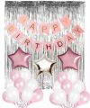 Happy Birthday Decoration Set-(Black & Gold), Black banner, 20 Balloons( Black, Gold), 3 foil stars, Gold Back Curtain. 