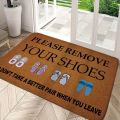 Funny Doormat Off with Your Shoes Designed Indoor Welcome Floor Decor Carpet Non-slip Easy Clean Area Rug Wrinkle-Resistant Mat. 