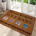 Funny Doormat Off with Your Shoes Designed Indoor Welcome Floor Decor Carpet Non-slip Easy Clean Area Rug Wrinkle-Resistant Mat. 