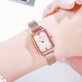 GEDI Women's Retro Rectangle Pointer Quartz Watch Elegant Fashion Analog Stainless Steel Wrist Watch. 