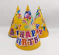 HAPPY BIRTHDAY PARTY CAPS BEAUTIFUL COLORS BIRTHDAY CAPS PACK OF 10. 
