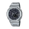 Casio G Shock 2100 Series Round Analog+Digital Silver Ion Plated Bazel World Time Stop Watch Hourly Time Signal Full Auto Calender (to year 2099) 5 Daily Alarm Double LED Light Battery Level Indicator Power Saving Mobile Link Watch-GM-B2100D-1ADR. 