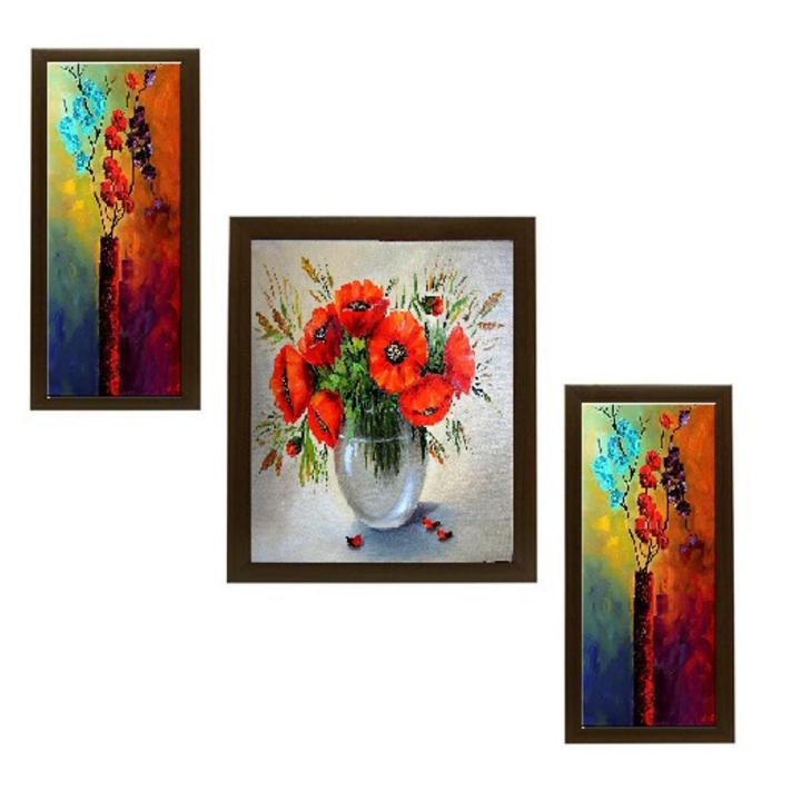 Photo Frame Wall Decoration Photo Frame Wall Art Hanging Home Decoration Picture Gallery for Living Room Study RoomFrame Black Scenery Set of 3, Size: 12 X 16 Inch,5 X 12 Inch