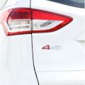 3D 4WD Logo Red and Silver Chrome Sticker - Metal 4 Wheel Drive Decal for Car, Truck, SUV, Off-Road Vehicle. 