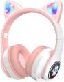 Echelon Cat Ear Headset, Bluetooth 5.0 LED Cat Ear Headphones Kids Headset Young Glowing Cat Ear Headphones - Bluetooth Headphones for Kids, Cute Ear Cat Ear LED Light Up Foldable Headphones. 