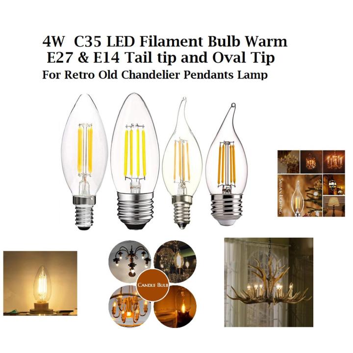 Candle Flame Bulb 4 w CA 35 Tip LED Filament E 27 And E 14