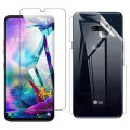 LG G8X Thinq Ultra Transparent Polish Tempered Glass Display Cover + Transparent Hydrogel Back Skin Soft Flexible Film For G8X Thinq. 
