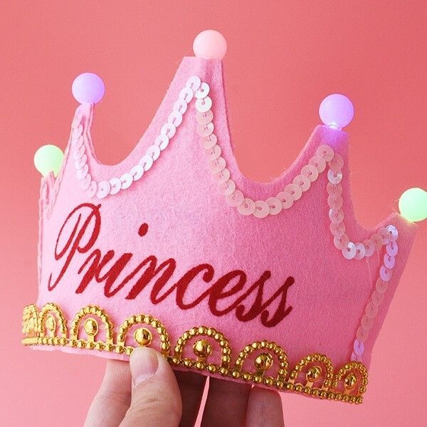 Pink Led Crown Princess LED Crown For Girls Birthday Celebration, Princess Birthday ...