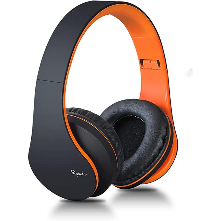 Rydohi Headphones Wireless Bluetooth  (Black-Orange)