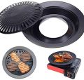 12 "Round Portable Korean BBQ Barbecue Grill Non Stick Gas Stove Pan Plate Grill surface, non-stick grill plate. 