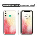 Jizetin for Huawei Y7P / P40 Lite E Back Cover Colorful Painting Design Liquid Silicone Phone Case Soft Full Camera Protect Phone Cases. 