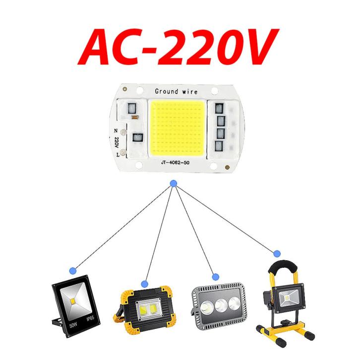 AC220V 50W LED SMD COB Chip Smart IC Integrated High Power LED Module for Floodlight Spotlight