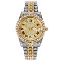 Quartz Watch Luxury Full Diamond Alloy Fashion For Men. 