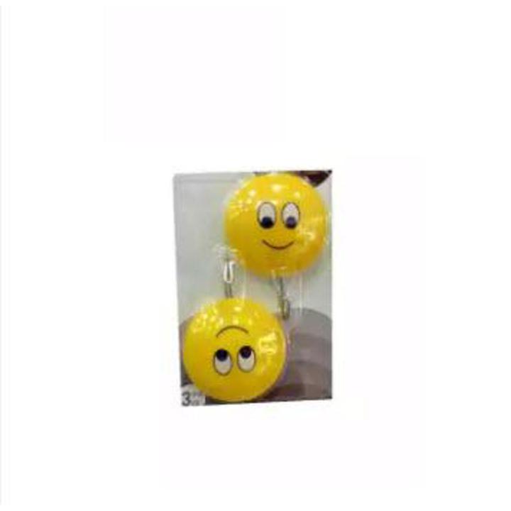 Pack of 2 - Emoji Style Wall Hooks - Adhesive Hook Sticky Wall Hooks Wall Hangers Stick on Hooks