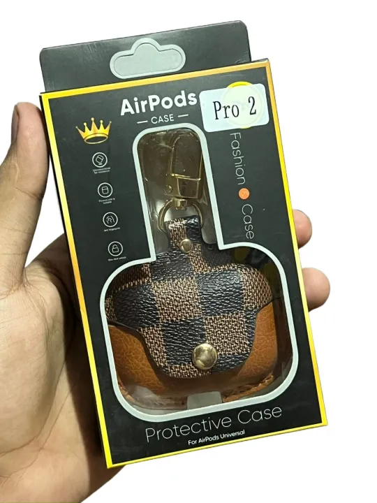airpods pro LV gu_cci fancy leather Cases - Luxury High quality Airpods pro and pro 2 case cover with gold plated hook